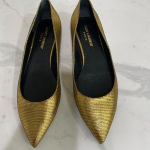 COPY - YSL Gold Flat Shoes